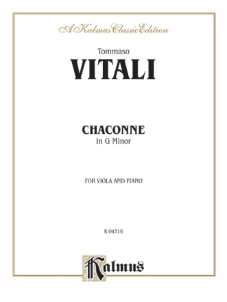 Vitali Chaconne In G Minor     V  Kalmus Classic Series
