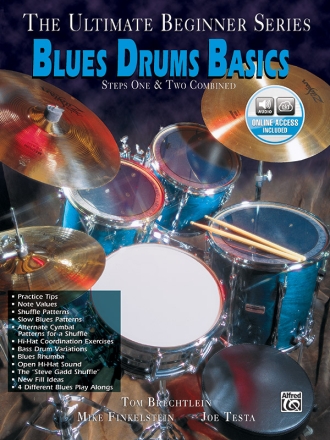 Blues Drum Basics  Step 1 & 2 combined (+Online-Audio) for drum set
