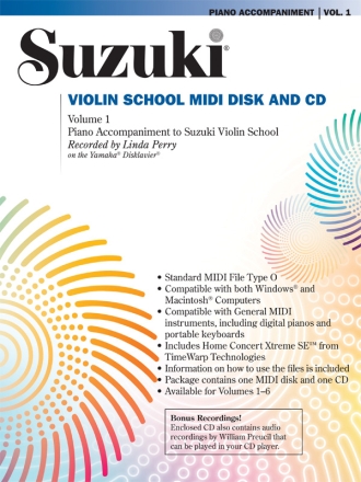 Suzuki Violin School vol.1 Midi-Disk + CD-ROM Piano Accompaniment