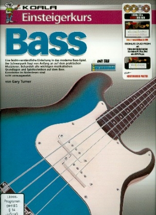 Einsteigerkurs Bass (+2 DVD's +CD +DVD-ROM): fr Gitarre/Tabulatur