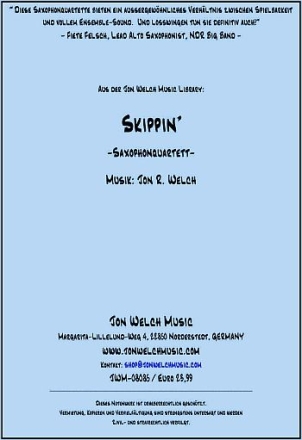 Skippin' fr 4 Saxophone (AA(T)TBar) Partitur und Stimmen