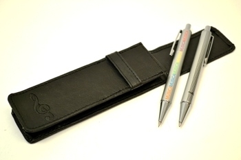 Set pen and mechanical pencil with leather box