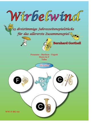 Wirbelwind fr 3-stimmiges Ensemble (Tasteninstrument und Percussion ad lib) Partitur fr C-, F- und C tief-Instrumente im Bassschlssel