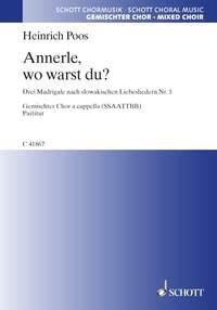 Drei Madrigale fr gemischten Chor (SSAATTBB) Chorpartitur