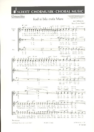 Moeckl, Franz: Kad si bila mala Mare fr gemischten Chor (SATB) Chorpartitur