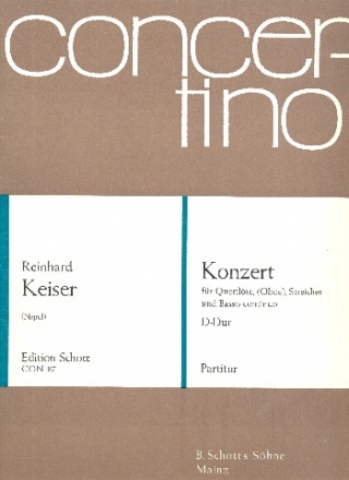 Konzert D-Dur fr Flte (Oboe), Streicher und Bc Partitur (Bc ausgesetzt)