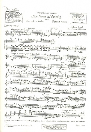 Ouvertre zu Eine Nacht in Venedig fr Salonorchester Violine 1