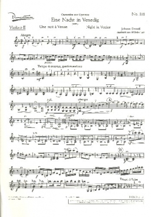 Eine Nacht in Venedig Ouvertre fr Salonorchester Violine 2
