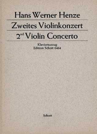 2. Violinkonzert fr Sologeiger, Tonband, Bassbariton und 33 Instrumentalisten Klavierauszug mit Solostimme