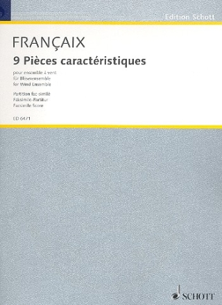 9 Pices caractristiques fr 2 Flten, 2 Oboen 2 Klarinetten, 2 Fagotte und 2 Hrner Partitur