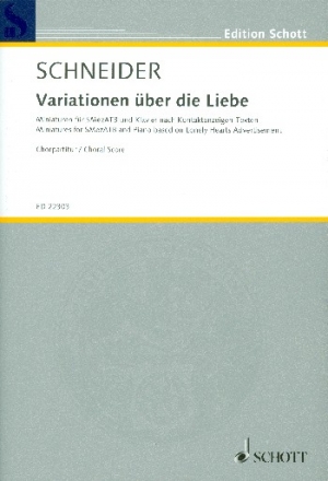 Variationen ber die Liebe fr gem Chor und Klavier Chorpartitur
