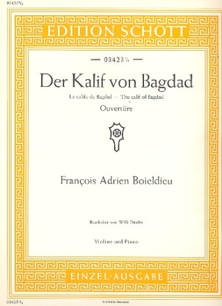 Der Kalif von Bagdad (Ouvertre D-Dur) fr Violine und Klavier Klavierauszug mit Solostimme