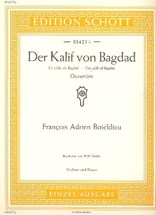Der Kalif von Bagdad (Ouvertre D-Dur) fr Violine und Klavier Klavierauszug mit Solostimme