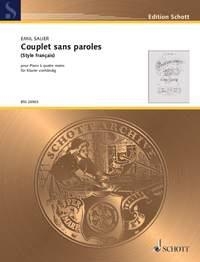 Sauer, Emil von: Couplet sans paroles fr Klavier 4-hndig