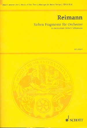 Sieben Fragmente fr Orchester fr Orchester Studienpartitur