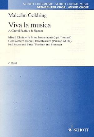 Viva la musica fr gemischten Chor a cappella oder mit Blechblsern, Pauken ad. lib. Partitur und Stimmen - Horn in F 1/2, Horn in F 3/4, Trumpet in Bb 1/2