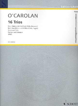 16 Trios fr 2 Flten und Altflte (Violoncello/Fagott) Partitur und Stimmen