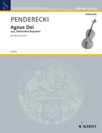 Agnus Dei fr 8 Violoncelli Partitur und Stimmen