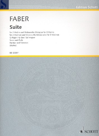 Suite G-Dur fr 2 Violinen und Violoncello (Viola) oder 3 Violinen Partitur und Stimmen