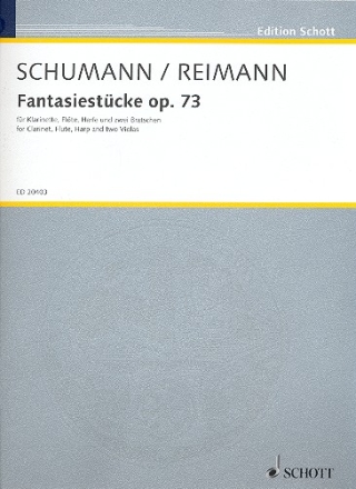 Fantasiestcke op. 73 fr Klarinette in A, Flte, Harfe und 2 Violen Partitur und Stimmen