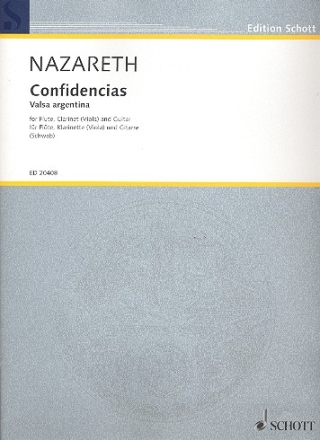 Confidncias fr Flte, Klarinette in A oder B (Viola) und Gitarre Partitur und Stimmen