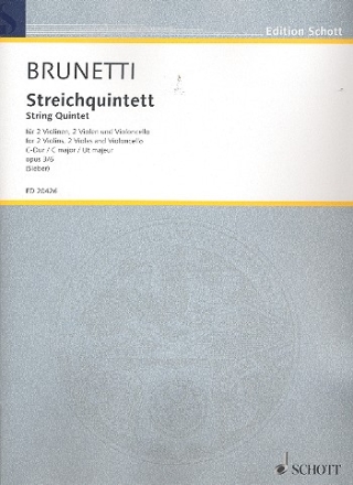 Streichquintett C-Dur op. 3/6 fr 2 Violinen, 2 Violen und Violoncello Partitur und Stimmen
