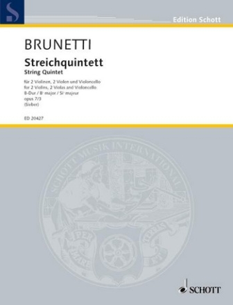 Streichquintett B-Dur op. 7/3 fr 2 Violinen, 2 Violen und Violoncello Partitur und Stimmen