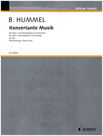 Konzertante Musik op.86 fr Vibraphon und Marimbaphon (1 Spieler) und Streichorchester Klavierauszug