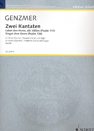 Zwei Kantaten GeWV 93 fr Tenor (Sopran), Posaune (Violoncello) und Orgel