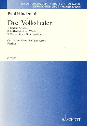 Drei Volkslieder fr gemischten Chor (SAT) Chorpartitur