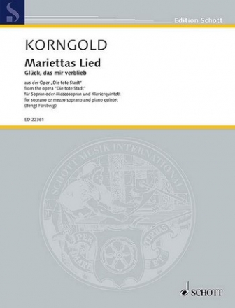 Mariettas Lied op.12 fr Sopran (Mezzosopran), 2 Violinen, Viola, Violoncello und Klavier Partitur und Stimmen