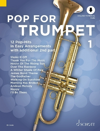Pop for Trumpet Band 1 (+Online Audio) fr 1-2 Trompeten (mit Texten und Akkorden) Spielpartitur