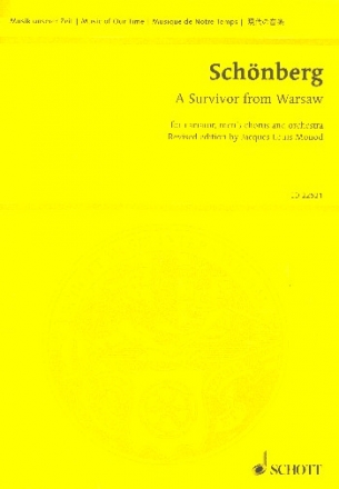 A Survivor from Warsaw op.46 (revised edition1973) for narrator, men's chorus and orchestra study score (en)