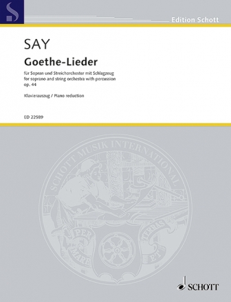 Goethe-Lieder op.44 fr Sopran, Schlagzeug und Streichorchester Klavierauszug