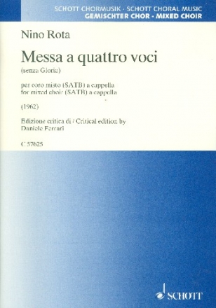 Messa a quattro voci (senza Gloria) fr gem Chor a cappella Partitur