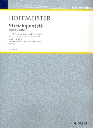 Quintett D-Dur fr 2 Violinen, 2 Violen und Violoncello Partitur und Stimmen