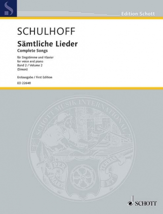 Smtliche Lieder Band 2 fr Gesang und Klavier Partitur