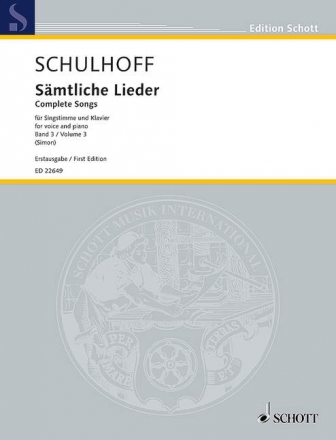 Smtliche Lieder Band 3 fr Gesang und Klavier Partitur