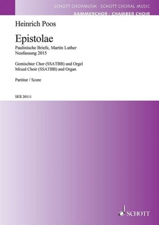 SKR20111 Epistolae fr Soli, gem Chor und Orgel Chorpartitur