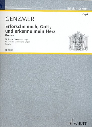 Erforsche mich Gott und erkenne mein Herz fr Sopran (Tenor) und Orgel Partitur