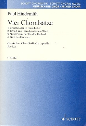 4 Choralstze fr gem Chor (SABar) a cappella Partitur