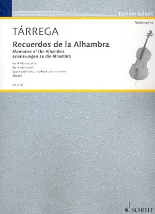 Recuerdos de la Alhambra fr 4 Violoncelli Partitur und Stimmen