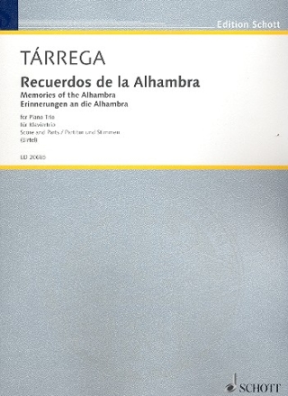 Recuerdos de la Alhambra fr Violine, Violoncello und Klavier Stimmen