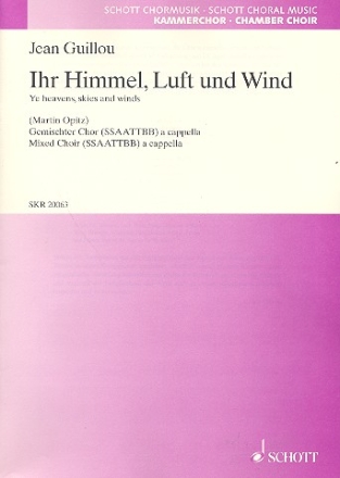 Ihr Himmel, Luft und Wind fr 8-stg. gemischter Chor Chorpartitur