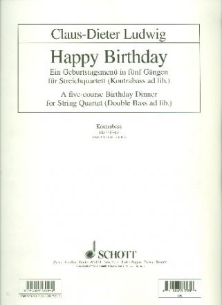 Happy Birthday fr Streichquartett (Kontrabass ad lib.) Kontrabass