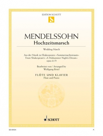 Hochzeitsmarsch op. 61/9 fr Flte und Klavier