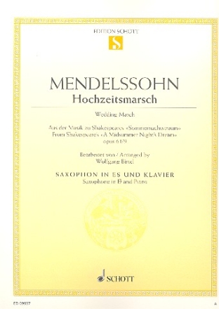 Hochzeitsmarsch op.61,9 fr Altsaxophon und Klavier