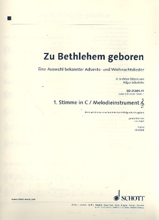 Zu Bethlehem geboren fr gem Chor und Klavier (Instrumente ad lib) 1. Stimme in C/Melodieinstrument Violinschlssel