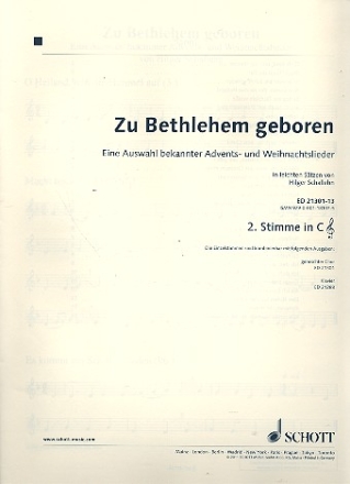 Zu Bethlehem geboren fr gem Chor und Klavier (Instrumente ad lib) 2. Stimme in C (Violinschlssel)