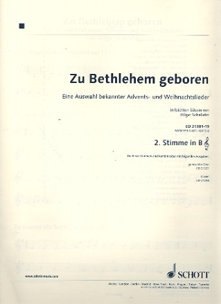 Zu Bethlehem geboren fr gem Chor und Klavier (Instrumente ad lib) 2. Stimme in B (Violinschssel)